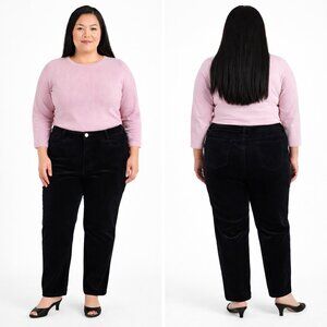 Lands End Black Velvet Pants Plus Size 18W